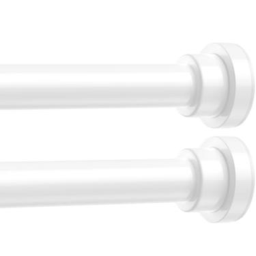 Imagem de SISELBA Pacote com 2 varões de cortina de tensão ajustáveis de 71 a 121 cm, hastes de cortina de mola de pressão expansíveis, sem perfuração, hastes de tensão de 22 cm para janela, porta, armário,