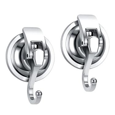 Imagem de Ｂｅｓｇａ 2 Peças de Ganchos com Ventosa à Prova de Ferrugem, Fáceis de Instalar E Remover, Suporte de Guirlanda com Ventosa para Banheiro, ARGENTE, Tamanho real