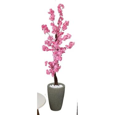 Imagem de Árvore Cerejeira Artificial Japonesa Rosa 150cm Vaso Decorativo(Coluna Bege)