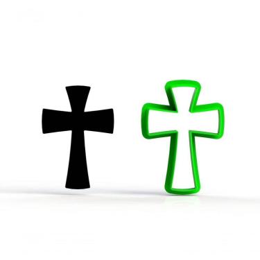 Imagem de Cortador Wandinha Addams - Cruz Wandinha Adams Tamanho 8 Cm