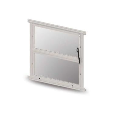Imagem de Janela Basculante Branca 50x50cm com Vidro - Esquadrias de Alumínio - 