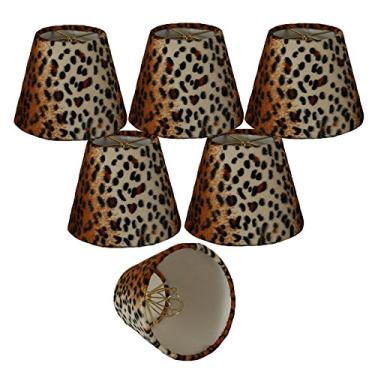 Imagem de Lâmpada de luz com estampa de leopardo pequena preta e marrom da Royal Designs, Moderno, 3" x 5" x 4.5", Leopard, Set of 6