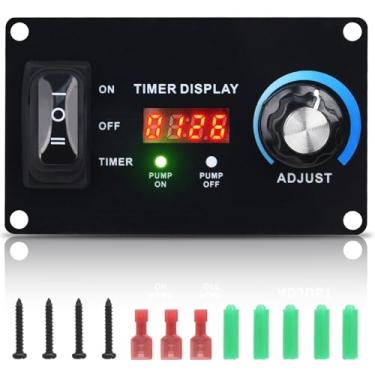 Imagem de Briidea Temporizador aerador inteligente de 12 V com tela de LED, modos automático/manual, painel de metal resistente à corrosão à prova d'água, relé certificado pela UL para controle preciso de