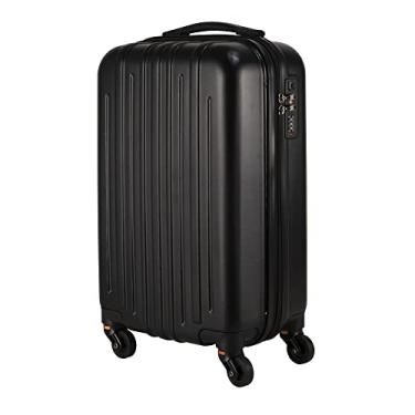 Imagem de Mala de Bordo 10KG Madri ABS Listrada Leve Giratória Anac (Preta)