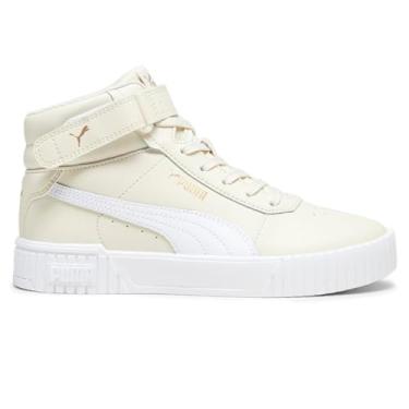 Imagem de PUMA Tênis feminino Carina 2.0 Mid, Alpine Snow-puma branco-puma dourado, 35