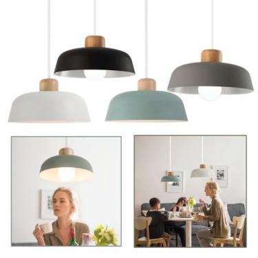 Imagem de Luminária Pendente Lustre Estilo Nórdica Teto Cozinha Bancada Americana Ambientalista (Branco)