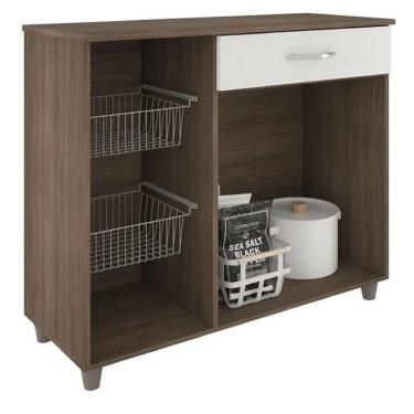 Imagem de Fruteira Cozinha Chão Gaveta Amanda Madeira/branco-fiorello