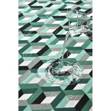 Imagem de Tecido Impermeável Acqua Linea Geometric Esmeralda - 1,40m de Largura