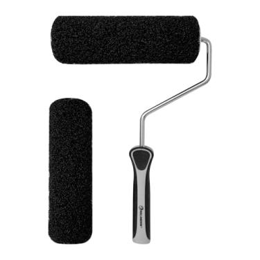 Imagem de ROLLINGDOG Rolo composto de drywall de 23 cm - moldura de rolo de 23 cm com 2 peças de capas de rolo, escova de rolo de massa de massa de drywall resistente para espalhar composto de parede