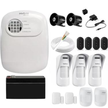 Imagem de Kit Alarme Híbrido Profissional Intelbras 5 Sensores Infra, 2 Magnétic