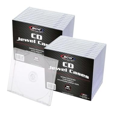 Imagem de BCW Caixas para CD Jewel - Pacote com 20 | Capas de CD transparentes para discos padrão | Estojo de plástico durável para armazenamento e substituição para joias