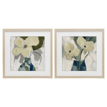 Imagem de Stupell Industries Simple Petals Boho Impressão Emoldurada de bétula de 2 peças Design de conjunto sob vidro por Elara Yasna, 40,6 x 40,6 cm