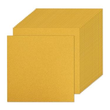 Imagem de Klmnop 50 folhas de papel cartolina dourada com glitter 30,5 x 30,5 cm, 300 g/m2 de espessura Gitter Sparkle para álbuns, cartões de aniversário de Natal, projetos de arte DIY, decoração de festa de