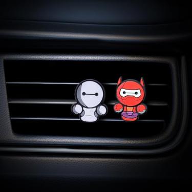 Imagem de TED A CAR Conjunto de 2 peças de Dora-Stars Baymax Big Hero para decoração de saída de ar – Lindo clipe decorativo para ventilação Marvel/DC Super Hero para carros, casa ou escritório [Baymax, Baymax Armed]