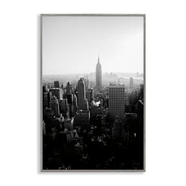 Imagem de Stupell Industries Empire Building em monocromático cinza emoldurado giclée design de arte por Aledanda, 76 x 50 cm