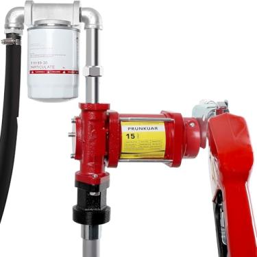 Imagem de PRUNkuar Bomba de transferência de combustível 15GPM 12V com bocal automático, filtro de partículas para gasolina diesel querosene biodiesel