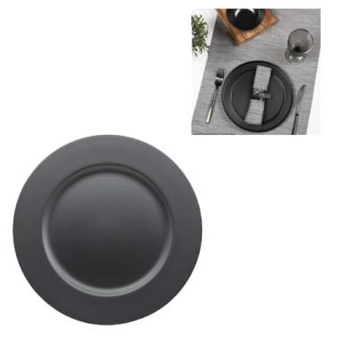 Imagem de Sousplat Organizador Redondo Mesa Em Inox Prato Multiuso