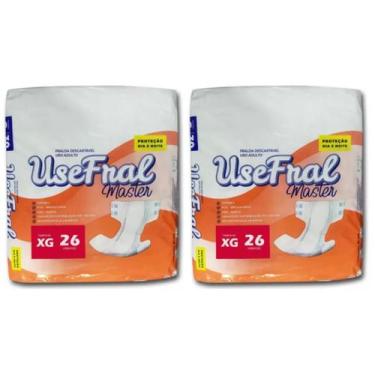 Imagem de Kit Fralda Geriátrica Descartável UseFral Tamanho XG - 52 Unidades