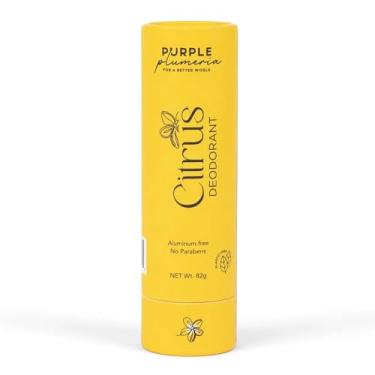 Imagem de Desodorante 100% certificado sem plástico, sem alumínio e fórmula sem parabenos para frescor o dia todo com ingredientes naturais (Citrus)