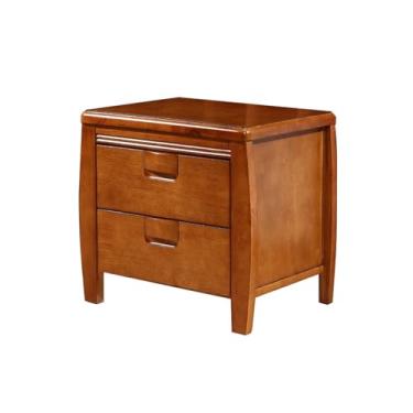 Imagem de Mesa de canto armário de madeira maciça com gavetas, armário de cabeceira com duas gavetas, armário pequeno para sala de estar, quarto, sala de estudo, mesa lateral