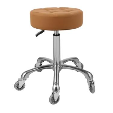 Imagem de Kaleurrier Banqueta ajustável para salão: cadeira giratória resistente com rodas para cabeleireiro esteticista tecnologia de cílios - spa casa escritório cozinha uso odontológico loja de tatuagem