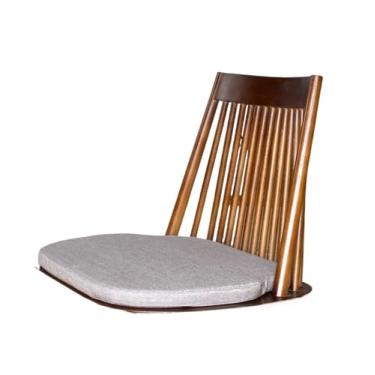 Imagem de Cadeira de chão portátil, cadeiras de tatame estilo japonês de madeira maciça, cadeiras de encosto de cama, cadeiras de janela de sacada, cadeira de meditação de chão, cadeiras de chá sem pernas