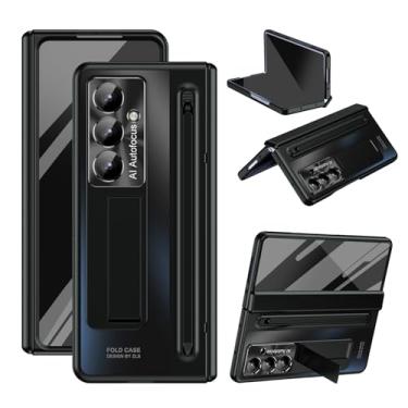 Imagem de Gadget-Park Capa para Galaxy Z Fold 7 com proteção de dobradiça, suporte, suporte para caneta S, protetor de tela e proteção para câmera - para Samsung Galaxy Z Fold 7 5G 2025 (preto)