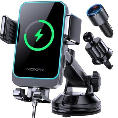 Imagem de Carregador de carro sem fio MOKPR 15W de carregamento rápido para iPho