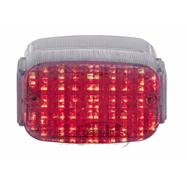 Imagem de Serve para Kawasaki Vulcan 1500 Nomad/Classic/Classic FI/Classic Tourer/VN-15, Vulcan 1500L; Luz traseira de freio de LED + função de seta integrada (transparente)