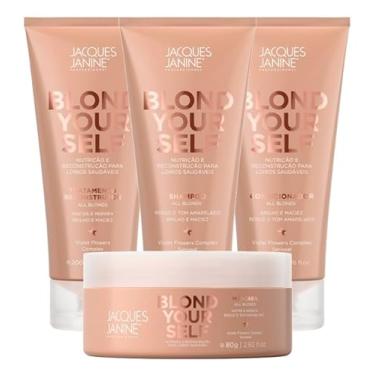 Imagem de Kit Jacques Janine Blond Yourself Desamarelador Matizador Shampoo Condicionador Máscara