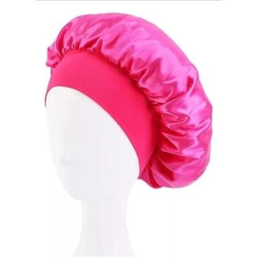 Imagem de Touca de Cetim Grande para Dormir com Faixa Larga Anti-Frizz - Gorro de Cetim com Aba Gigante, Proteção Cabelo Contra Frizz e Toque(2,rosa pink)