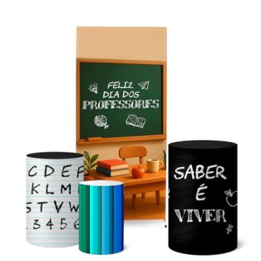 Imagem de Trio Capas Cilindro + Painel Lateral Romano Dia do Professor (K5PROF0005)