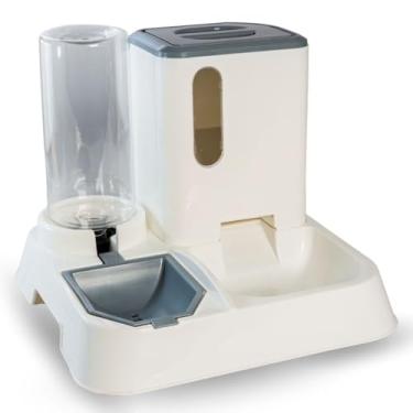 Imagem de Bebedouro e Comedouro Automático Premium Gato Cachorro Pet 1L LillosPet (Branco, 1 Litro)