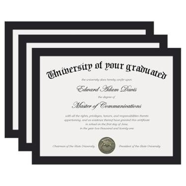 Imagem de upsimples Moldura de certificado com acrílico transparente, moldura de diploma de 21 x 27 cm para parede e mesa, preta, pacote com 3
