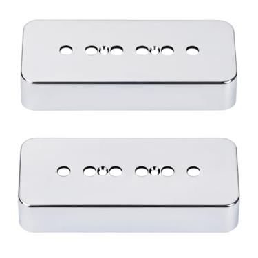 Imagem de Banworks Capas de captador de plástico P90 para guitarra elétrica P-90 Soapbar captador 52 mm (2-3/64 polegadas) Capas para guitarra elétrica Epiphone Les Paul LP pacote com 2 JT/SYQG-07 cromado