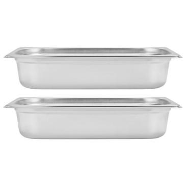 Imagem de Kit Duas Cubas Gastronomica Padrão Gn 1/3 65mm Inox sem Alça Weck