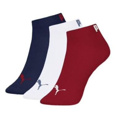 Imagem de Meia Puma Sapatilha Masculina 4520.001 C/3, Marinho, Branco, Bordô, 39