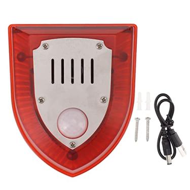 Imagem de Alarme Solar, Alarme Externo à Prova d'água e à Prova de Poeira Imita o Latido de Cachorro, Repelente de Animais, Interface USB, Proteção contra Sobrecarga, Sirene de Som de