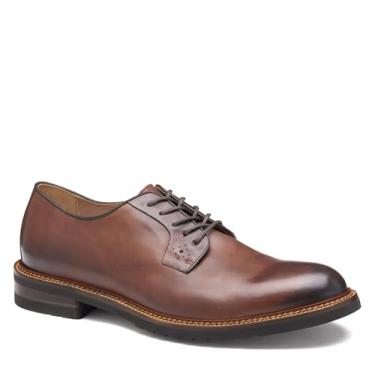 Imagem de Johnston & Murphy Sapato Oxford masculino Hartford bico liso, Couro de bezerro italiano caramelo, 40
