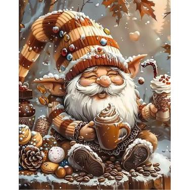 Imagem de Pintar por números Santa Gnome Winter Snow Forest DIY 40x50cm - Marca 