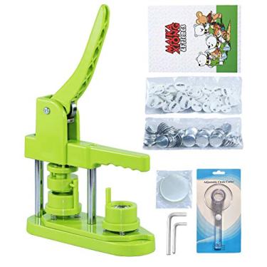 Imagem de Happizza Máquina de fazer botões, (3ª geração) sem instalação 25 mm (1 pol), kit de máquina de prensa de botão de pino faça você mesmo, máquina de prensa de crachá com 500 peças de botão grátis,
