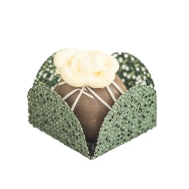 Imagem de Forminhas Para Doces Finos,Caixeta De Tela Escocia para doces finos, Casamento, Festas, forminhas Doces 40 unidades(VERDE FLORESTA PEROLADO)