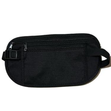 Imagem de Pochete Doleira Porta Dolar Notas Viagem Antifurto Invisivel Reforçado(PRETO)