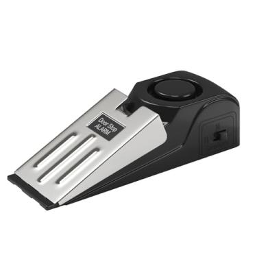 Imagem de HOSOM Alarme de batente de porta para segurança doméstica e de viagem, dispositivo de segurança de sirene alta de 120 dB, cunha de batente de porta antiderrapante portátil para apartamento, hotel