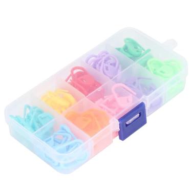 Imagem de RiToEasysports Contador de Ponto de crochê de Plástico 100pcs Com Estojo de Armazenamento 10 Cores de Travando Marcador de Clipes Leves Duráveis ​​para Entusiastas de tricô