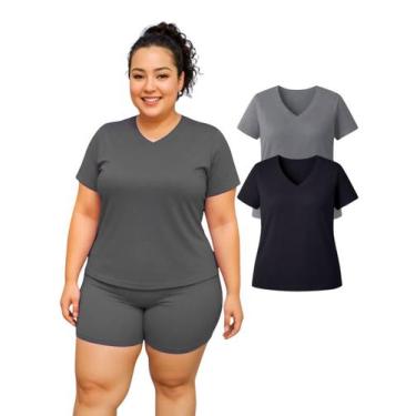 Imagem de Kit 2 Camiseta Manga Curta Dryfit Fitness Academia Plus Size - Ast Sto