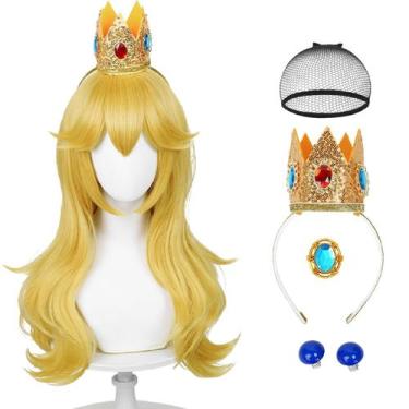 Imagem de Peruca Wiggy Mermaid Blonde Wavy Princess para adulto com acesso.