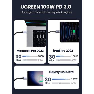 Imagem de Cabo Usb Type C Ugreen Pd 100W 5A Carregamento Rápido   2M  