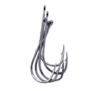 Imagem de GRFIT Ganchos de pesca 50 pçs/lote anzol de pesca de haste longa para pesca isca viva com isca dupla farpas de aço de alto carbono com anzóis antiferrugem anzóis (cor: anzóis-11)