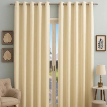 Imagem de Cortina Microfibra - 3,00 x 2,70 Palha Decoração para sala e quarto